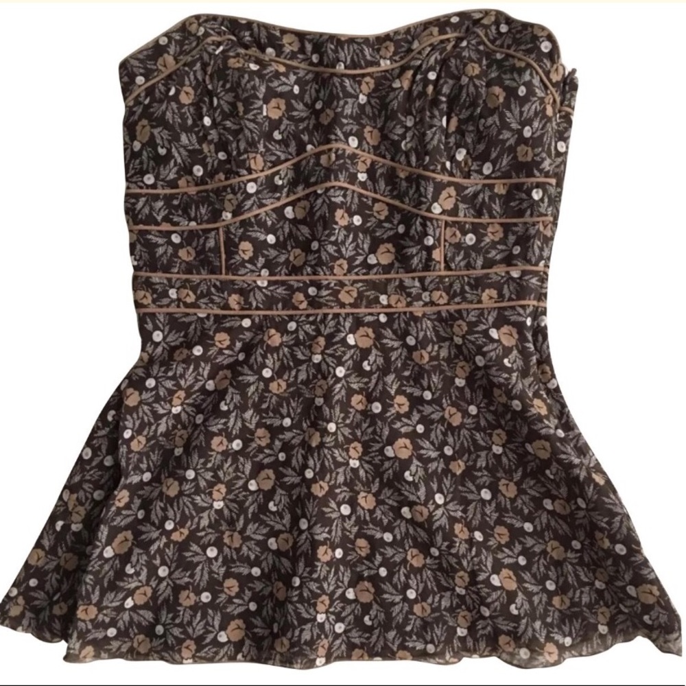 NWT Susana Monaco Brown Strapless Bustier …